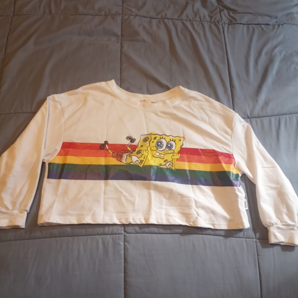 SpongeBob long sleeve crop top